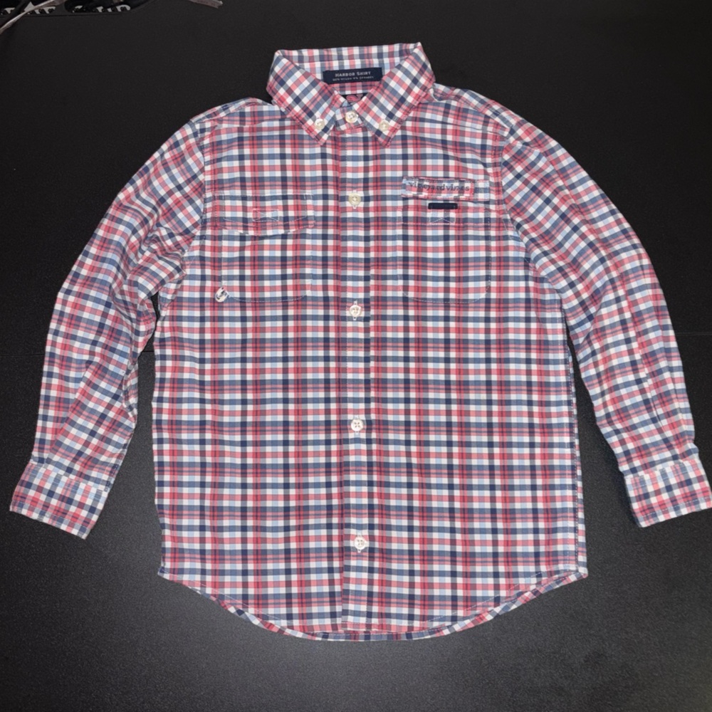 Vineyard Vines Red and Blue Checkered Performance Shirt